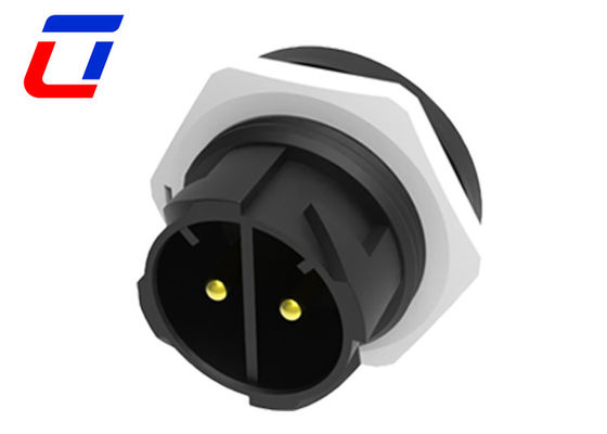 Colore Bianco 2 pin Femminile connettore impermeabile IP67 Maschio pannello montato connettore
