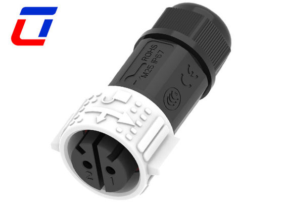 Colore Bianco 2 pin Femminile connettore impermeabile IP67 Maschio pannello montato connettore