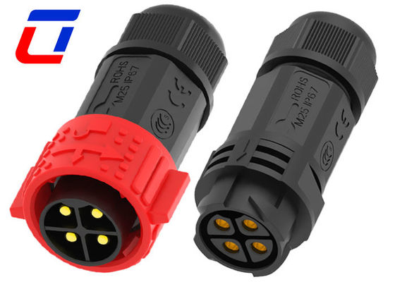 Cable di alimentazione IP67 rosso connettore 500V 40A tipo di saldatura maschio connettore femmina 4 pin