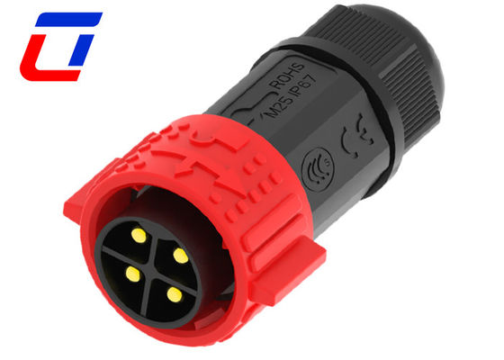 Cable di alimentazione IP67 rosso connettore 500V 40A tipo di saldatura maschio connettore femmina 4 pin