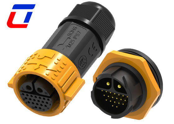 2 pin Power Waterproof Cable Connector 20 pin Outdoor Electrical Cable Connectors