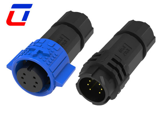 Connettori a filo a bassa tensione a 6 pin impermeabili Maschio Femmina M19 Chiusura rapida 5A