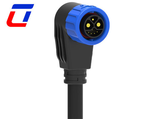 M23 connettori per cavi stampati a 90 gradi 2+1+5 Pin Push Lock connettore impermeabile