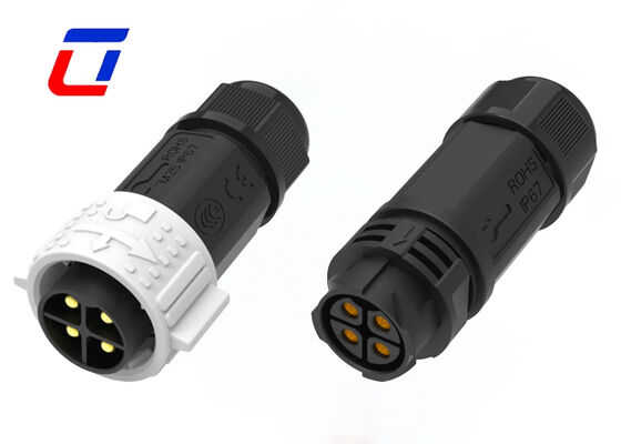 PA66 M25 4 pin Power Connector OEM Push Pull Cable To Cable Connectors