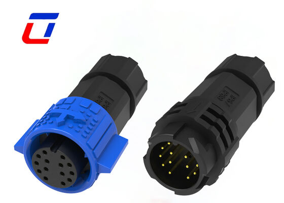 Push Locking Waterproof Data Connector M19 14 Pin Nylon Led Wire To Wire Connector