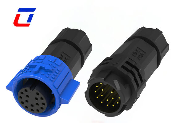 Connettori per illuminazione esterna M19 a 16 pin, bassa corrente, PA66, da cavo a cavo