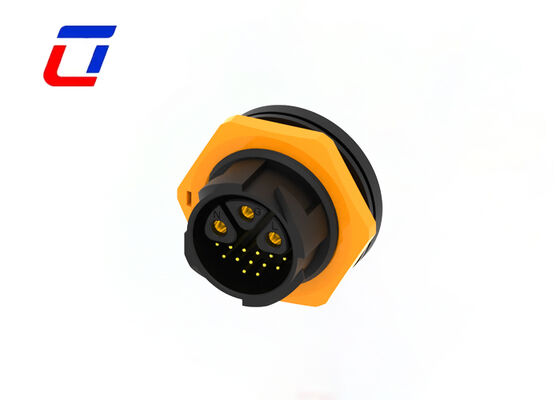 M25 3+13 Pin Panel Mount Connector Signal And Power IP67 Industrial Plug Socket Adapter