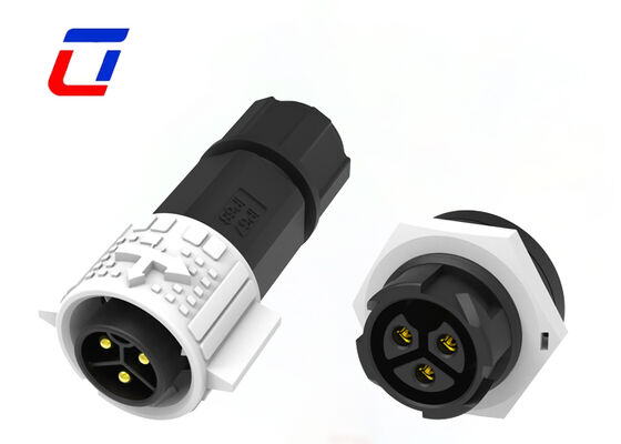 3 Pin Waterproof Bulkhead Electrical Connector M19 Panel Mount Connector