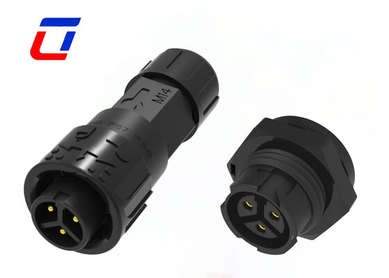 M16 3 Core Waterproof Cable Connector DC Quick Lock Brass Power Connectors placcati in oro
