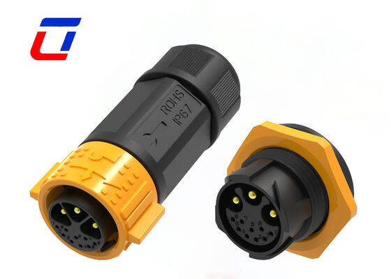 PA66 M25 12 Pin Plug And Socket Quick Lock IP67 Multi Pin Connector per la nuova energia