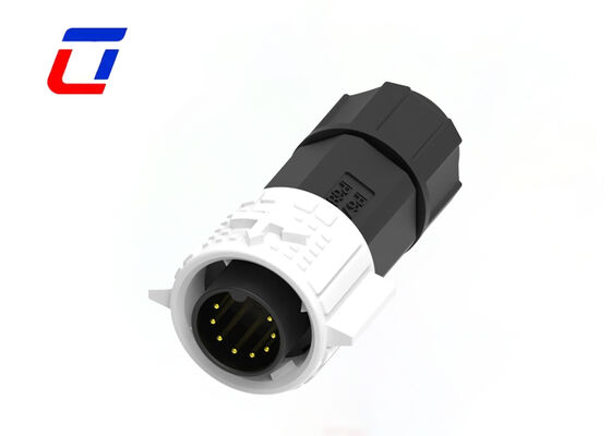 Connettore circolare a 8 pin M19 a bassa tensione 300 V PA66 Connettore dati con blocco push impermeabile