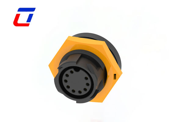 Connettore circolare industriale in ottone placcato oro a 9 pin Cavo M19 a bassa corrente da 5 A per scheda