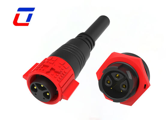 300V 3+2 Pin Cable Connector Acque resistenti Rossa M19 Data Quick Connector per l'illuminazione