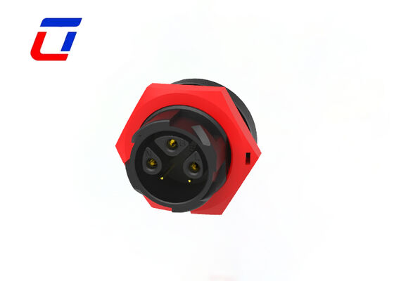 300V 3+2 Pin Cable Connector Acque resistenti Rossa M19 Data Quick Connector per l'illuminazione