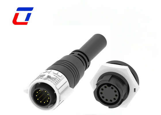 Connettore da pannello impermeabile M19 a 10 pin, 5A 300V, connettore dati rotondo a blocco rapido