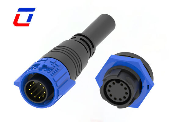 Connettore da pannello impermeabile M19 a 10 pin, 5A 300V, connettore dati rotondo a blocco rapido