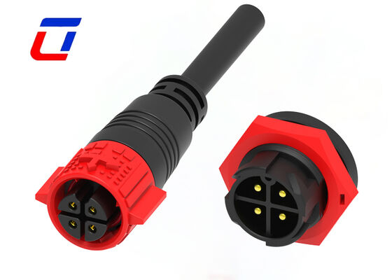 20A PA66 4 pin connettore da filo a filo M19 Push Lock IP67 connettore di alimentazione impermeabile