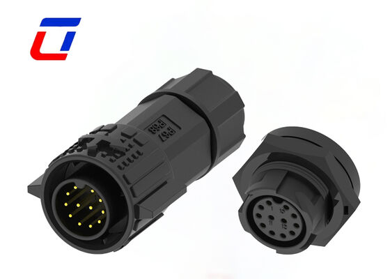 Connettori circolari in plastica M19 a 12 pin 300V IP67 con blocco a pressione per dati impermeabili