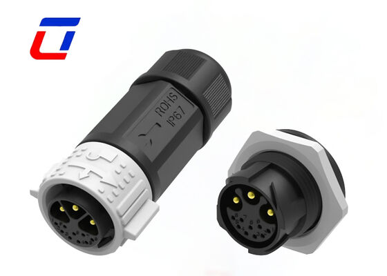 20A M25 Industrial Plug And Socket Push Locking 3+9 Pin Power Data Connector