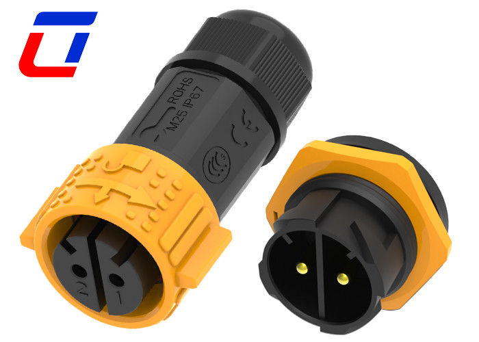 Alta tensione 600V IP67 connettore di alimentazione impermeabile 2 pin per apparecchiature elettriche