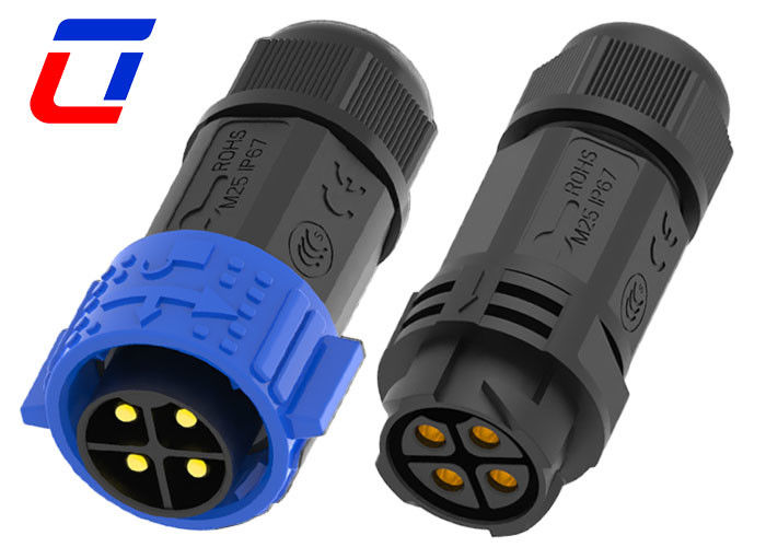 Connettore impermeabile 4 pin IP67 600V con blocco a spinta