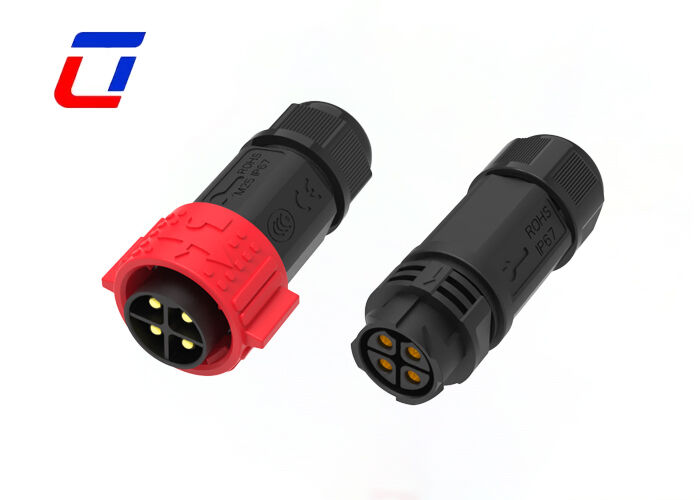 M25 4 pin Male Female Connector ROHS Push Locking Wire To Wire Power connector