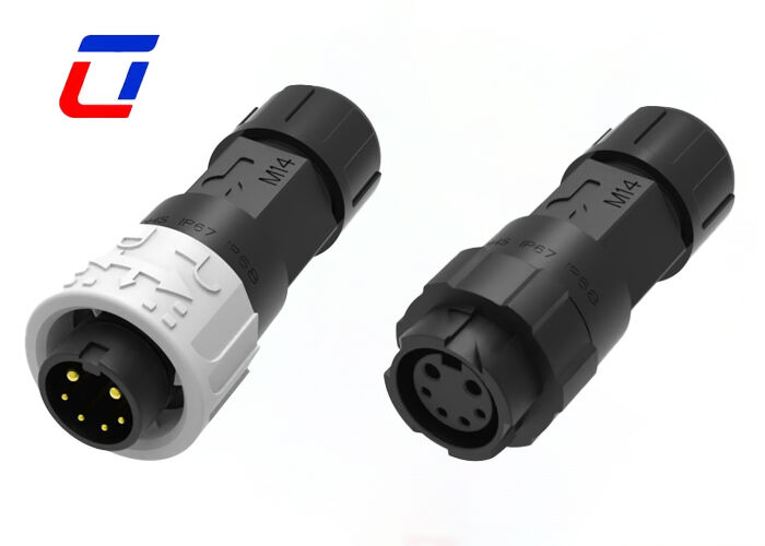 Connettori rotondi M16 2+4 Pin IP67 impermeabili in plastica per illuminazione esterna