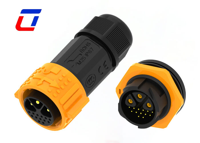 M25 3+13 Pin Panel Mount Connector Signal And Power IP67 Industrial Plug Socket Adapter