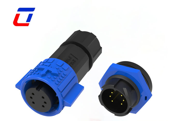 M19 6 Pin Connector Male Female Nylon Water Tight Wire To Board Connectors