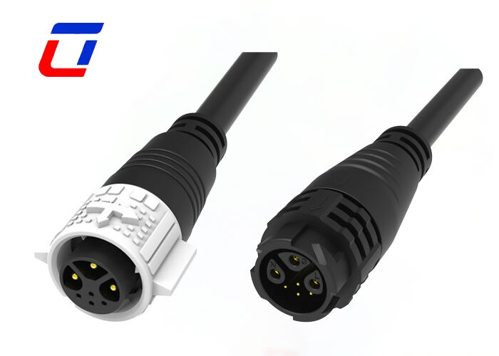 3+4 Pin connettori a filo impermeabile M19 Push Lock Power Signal Connector stampato