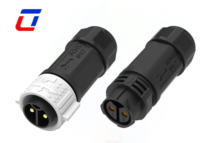 50A M25 High Current Power Connectors Nylon IP67 Connector 2 Pin Wire To Wire