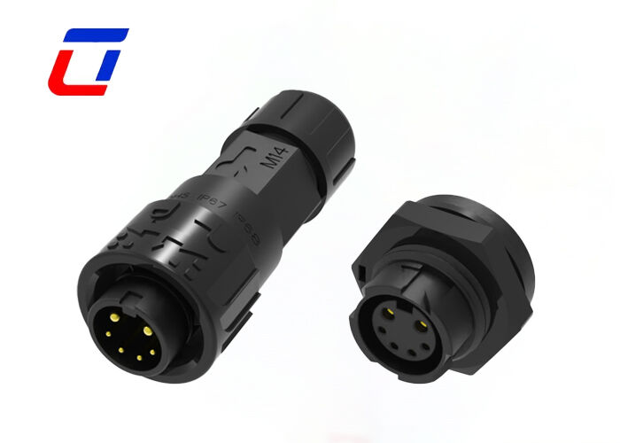 M16 2+4 Pin IP67 Connectors Waterproof 300V Low Voltage Wire To Board Connector