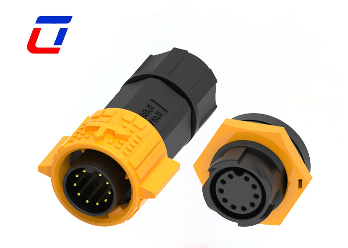 300V M19 10 pin connettore di pannello impermeabile di plastica PA66 Push Pull Data Connectors