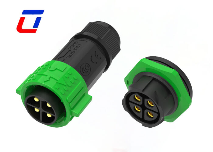 M25 600V 50A connettore di alimentazione a corrente continua impermeabile connettori di plastica maschio femmina 4 pin