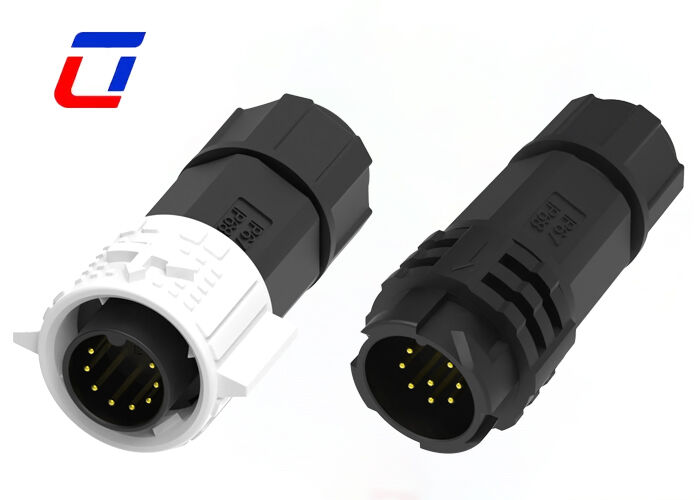Connettore circolare a 8 pin M19 a bassa tensione 300 V PA66 Connettore dati con blocco push impermeabile