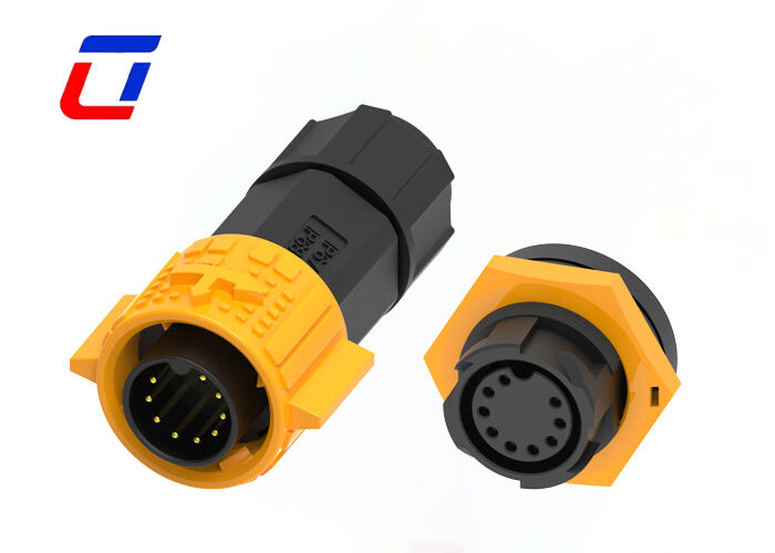 Connettore circolare industriale in ottone placcato oro a 9 pin Cavo M19 a bassa corrente da 5 A per scheda