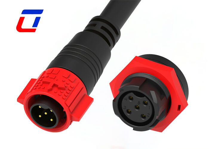 20A 5 pin Power Waterproof Cable Connector M19 Industrial Maschio Femminile Push Lock Connector