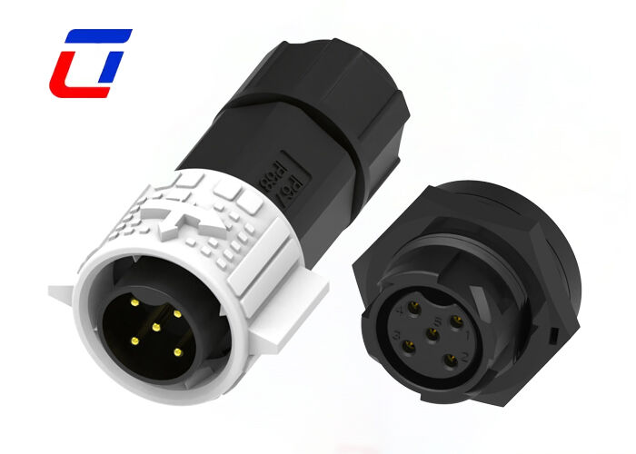 Connettori elettrici impermeabili IP67 a blocco rapido 20A M19 connettore maschio femmina in plastica a 5 pin