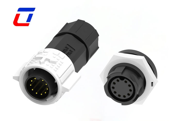 Connettore da pannello impermeabile M19 a 10 pin, 5A 300V, connettore dati rotondo a blocco rapido