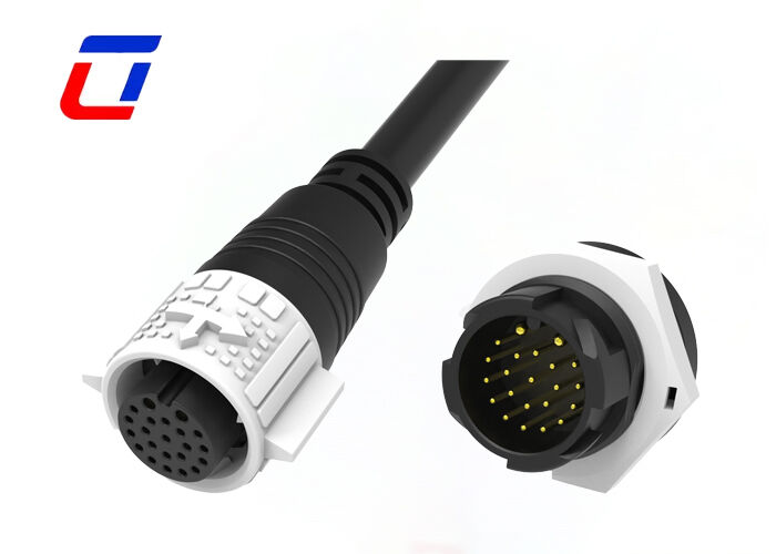 IP67 M19 impermeabile Disconnessione rapida del cavo al connettore 2+20 pin per alimentazione e segnale