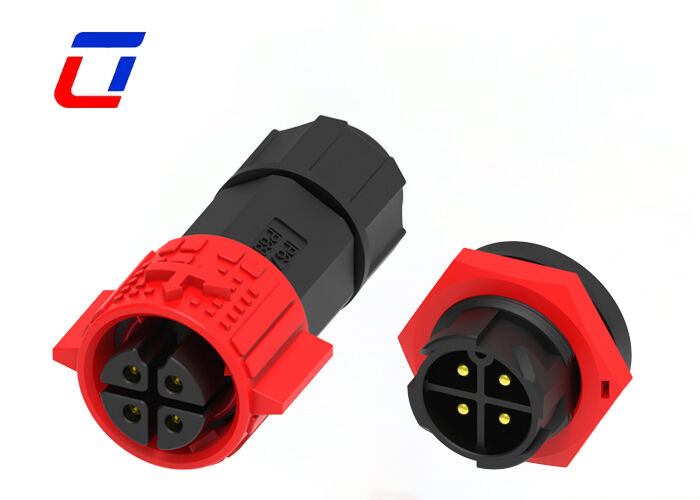 20A PA66 4 pin connettore da filo a filo M19 Push Lock IP67 connettore di alimentazione impermeabile