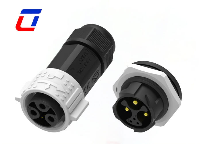 Connettori circolari multi pin M25 15A+5A 3+3 pin a bloccaggio rapido da filo a scheda