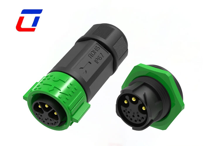 20A M25 Industrial Plug And Socket Push Locking 3+9 Pin Power Data Connector