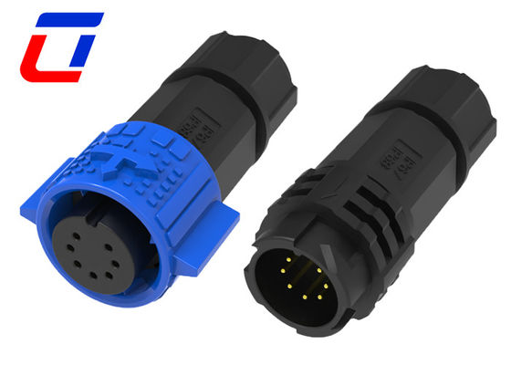 Push Locking Outdoor Waterproof Connector PA66 M19 IP67 Connector 7 Pin